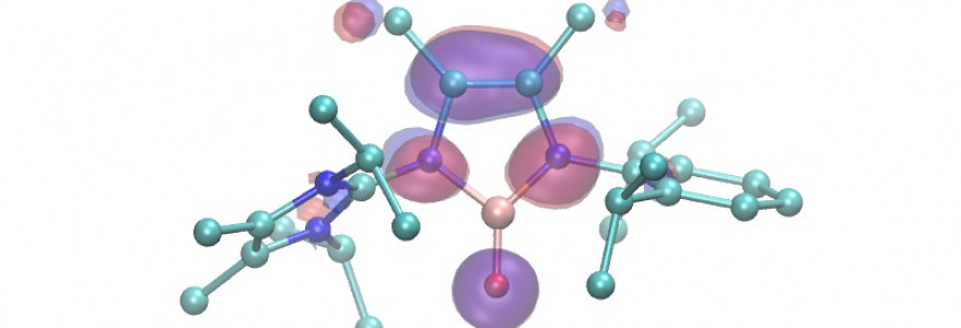 Schematic structure of a new chemical compound containing a B=O bond and a theoretical model of this compound.